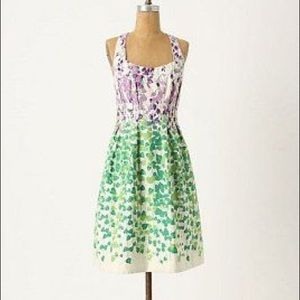 Anthropologie Maeve Wisteria Floral Ivy Vine Dress